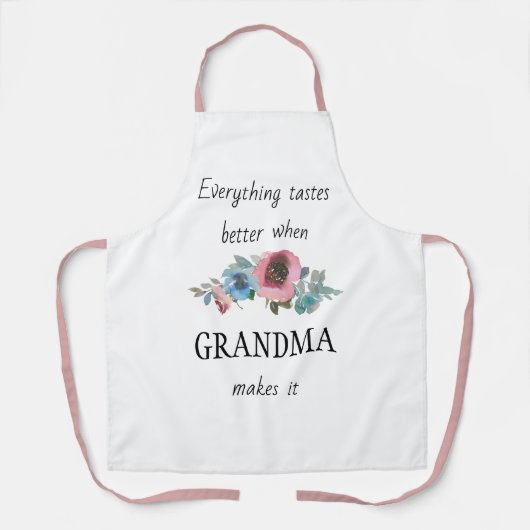 Großmutter alles schmeckt besser Blumen Schürze (Vorderseite)
