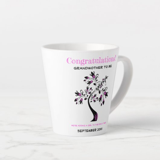 Großmutter als rosa Blumenbaum Milchtasse (Rechte Ecke)