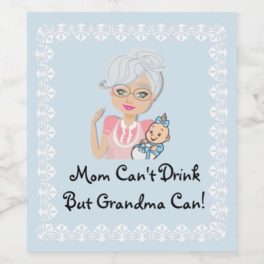 Großmutter-Babydusche Weinetikett (Einzelnes Label)