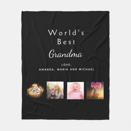 Großmutter Best Oma Foto Collage Fleecedecke (Vorderseite)