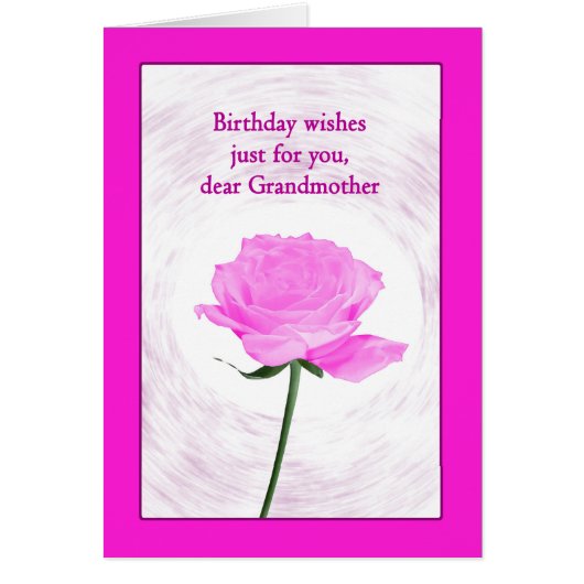 Großmutter Birthday Beautiful Pink Rose (Vorne)