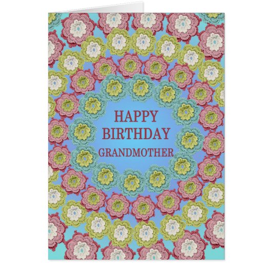 Großmutter Birthday Crochet Blume (Vorne)