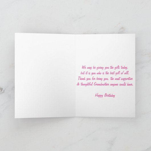 Großmutter Birthday Pink Hydrangeas Card Karte (Innenseite)