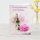Großmutter Birthday Pink Hydrangeas Card Karte (Gelbe Blume)
