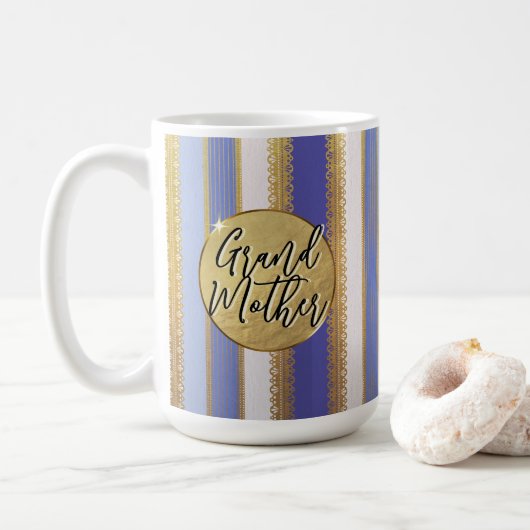 Großmutter Blue Bougie Stripes Tasse (Mit Donut)
