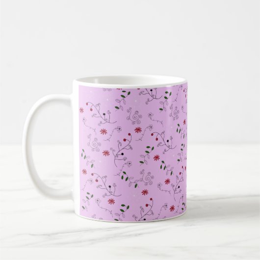Großmutter-Blumengartenmuster Kaffeetasse (Links)