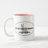 Großmutter Bostons Terrier Zweifarbige Tasse (Links)