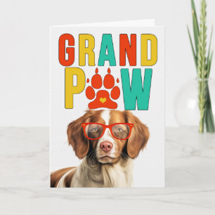 Großmutter Brittany Spaniel Großvater Großelternta Feiertagskarte