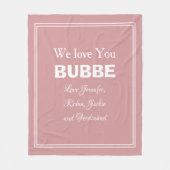 Großmutter Bubbe Custom Großkinder Liebe Sie BUBBE Fleecedecke (Vorderseite)
