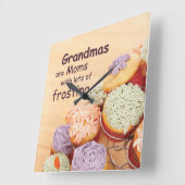 Großmutter Cupcakes Muttertag, Square Gift Quadratische Wanduhr (Winkel)