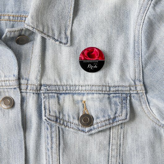 Großmutter der Braut-Hochzeits-Roten Rosen Button (Beispiel)