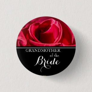 Großmutter der Braut-Hochzeits-Roten Rosen Button