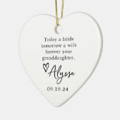 Großmutter der Braut Hochzeitsgeschenk Keramik Ornament (Links)