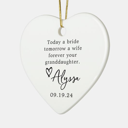 Großmutter der Braut Hochzeitsgeschenk Keramik Ornament (Links)