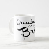 Großmutter der Braut Schwarz auf Weiß Kaffeetasse (Vorderseite Links)