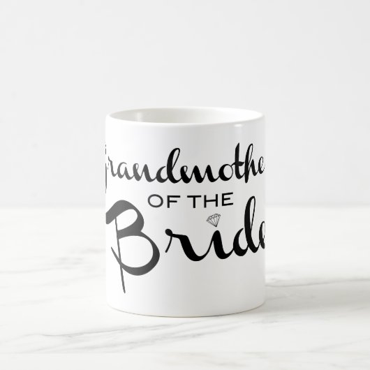 Großmutter der Braut Schwarz auf Weiß Kaffeetasse (Mittel)