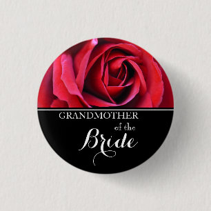 Großmutter der Brauthochzeit-Rote Rose Button
