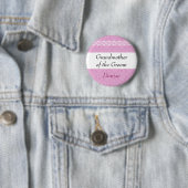 GROSSMUTTER der BRÄUTIGAM Rosa-Damast-Hochzeit Button (Beispiel)