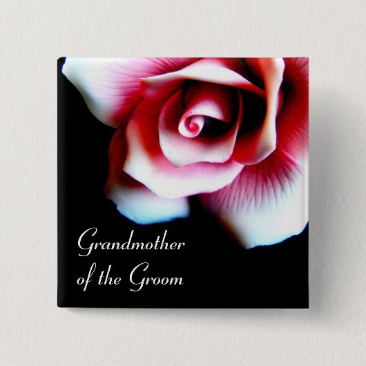 Großmutter der Bräutigam-Rosa-Rose Identifikation. Button (Vorderseite)