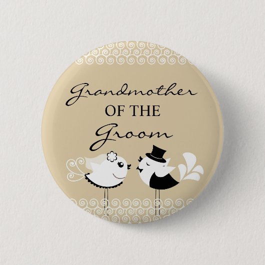 Großmutter der Bräutigam-Vögel, die Knopf Wedding Button (Vorderseite)