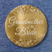 Großmutter der Bride Glittery Gold Foil Button