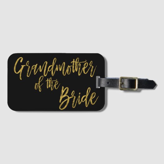 Großmutter der Bride Gold Foil Gepäckmarke Gepäckanhänger (Vorderseite (Horizontal))
