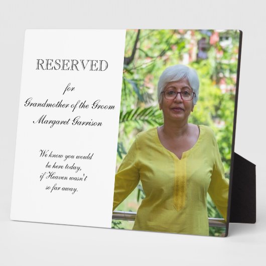 Großmutter der Groom-Foto-Gedenkfeier Fotoplatte (Seite)