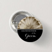 Großmutter der Groom Wedding Gold Daisy Button (Vorne & Hinten)