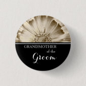 Großmutter der Groom Wedding Gold Daisy Button (Vorderseite)