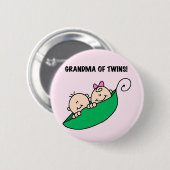 Großmutter der Zwillings-Erbsen in eine Hülsen-den Button (Vorne & Hinten)