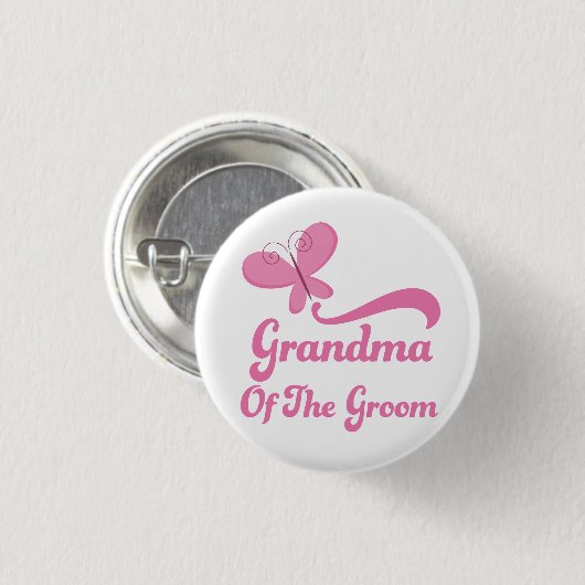 Großmutter des Bräutigam-Hochzeits-Party Button (Vorne & Hinten)