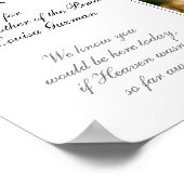 Großmutter des Fotos "Bride Reserved Seat Memorial Poster (Ecke)