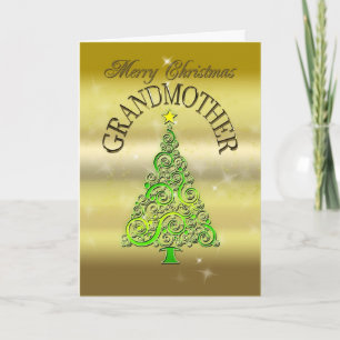 Großmutter, eine Weihnachtskarte mit Goldeffekt Feiertagskarte