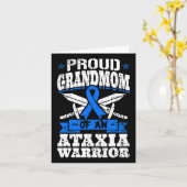Großmutter eines Ataxia Warrior Blue Awareness Rib Karte (Gelbe Blume)