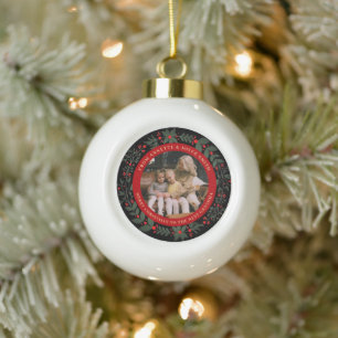 Großmutter Eleganter Kranz Foto Weihnachten Keramik Kugel-Ornament
