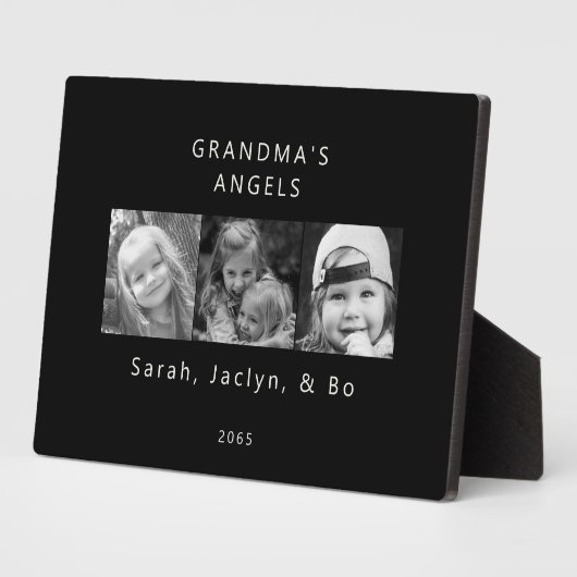Großmutter-Engel B/W Multi-Foto Schwarz Fotoplatte (Seite)