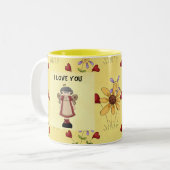 Großmutter-Engel Zweifarbige Tasse (Vorderseite Links)