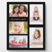 Großmutter Enkel Foto Mädchen schwarz Fotoplatte (Vorderseite)