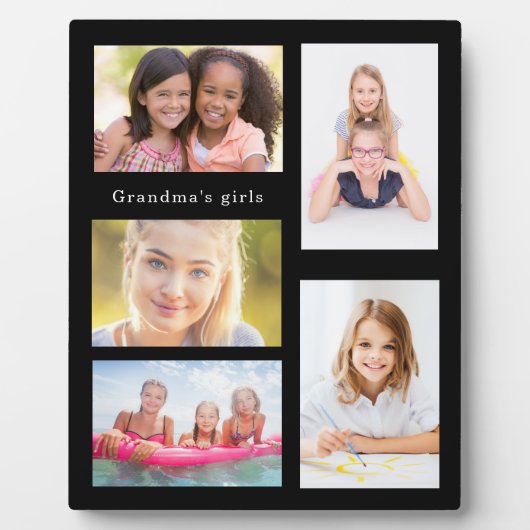 Großmutter Enkel Foto Mädchen schwarz Fotoplatte (Vorderseite)