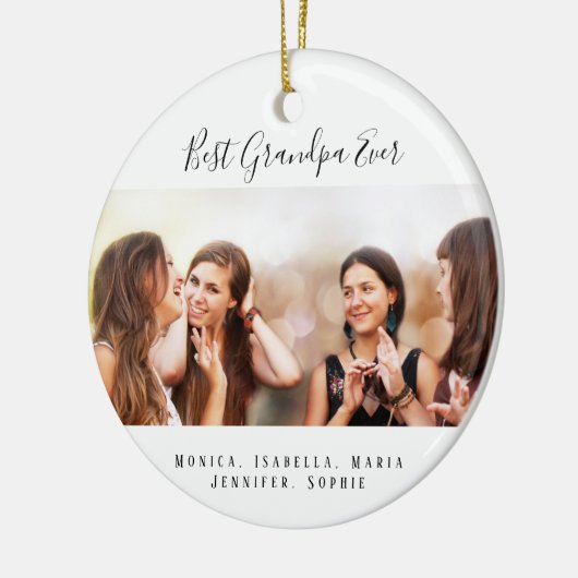 Großmutter-Enkelkinder-Foto Keramik Ornament (Links)