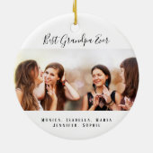 Großmutter-Enkelkinder-Foto Keramik Ornament (Hinten)