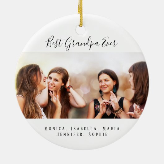 Großmutter-Enkelkinder-Foto Keramik Ornament (Hinten)