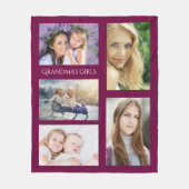Großmutter Enkelkinder Foto Mädchen lila Fleecedecke (Vorderseite)