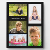 Großmutter Enkelkinder Fotos schwarz Fotoplatte (Vorderseite)