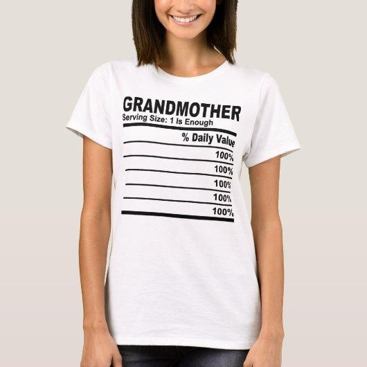 Großmutter Ernährung Fakten Personalisiert Frauen T-Shirt (Vorderseite)