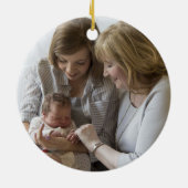 Großmutter erstes personalisiertes Foto Keramik Ornament (Hinten)