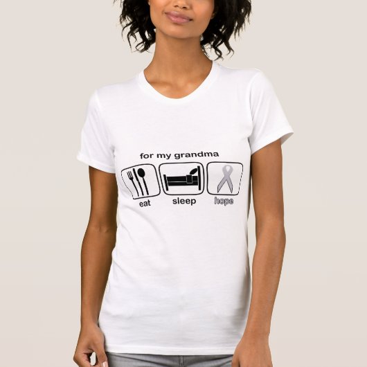 Großmutter essen Schlaf-Hoffnung - Lungenkrebs T-Shirt (Vorderseite)