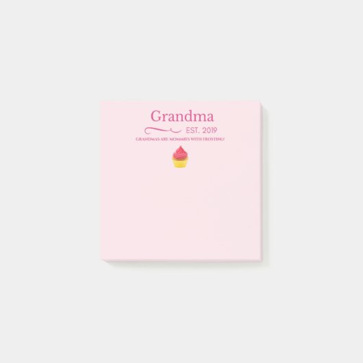 Großmutter Est. Neues Kuchen-Zitat-Rosa des Post-it Klebezettel (Vorderseite)