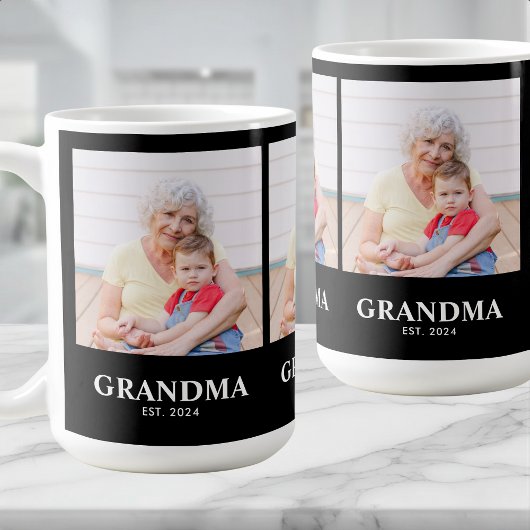 Großmutter etabliert Fett Schwarz 3 Foto Kaffeetas Kaffeetasse