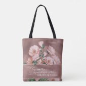 Großmutter Floral / Schulbildung Tasche mit Zitat (Rückseite)
